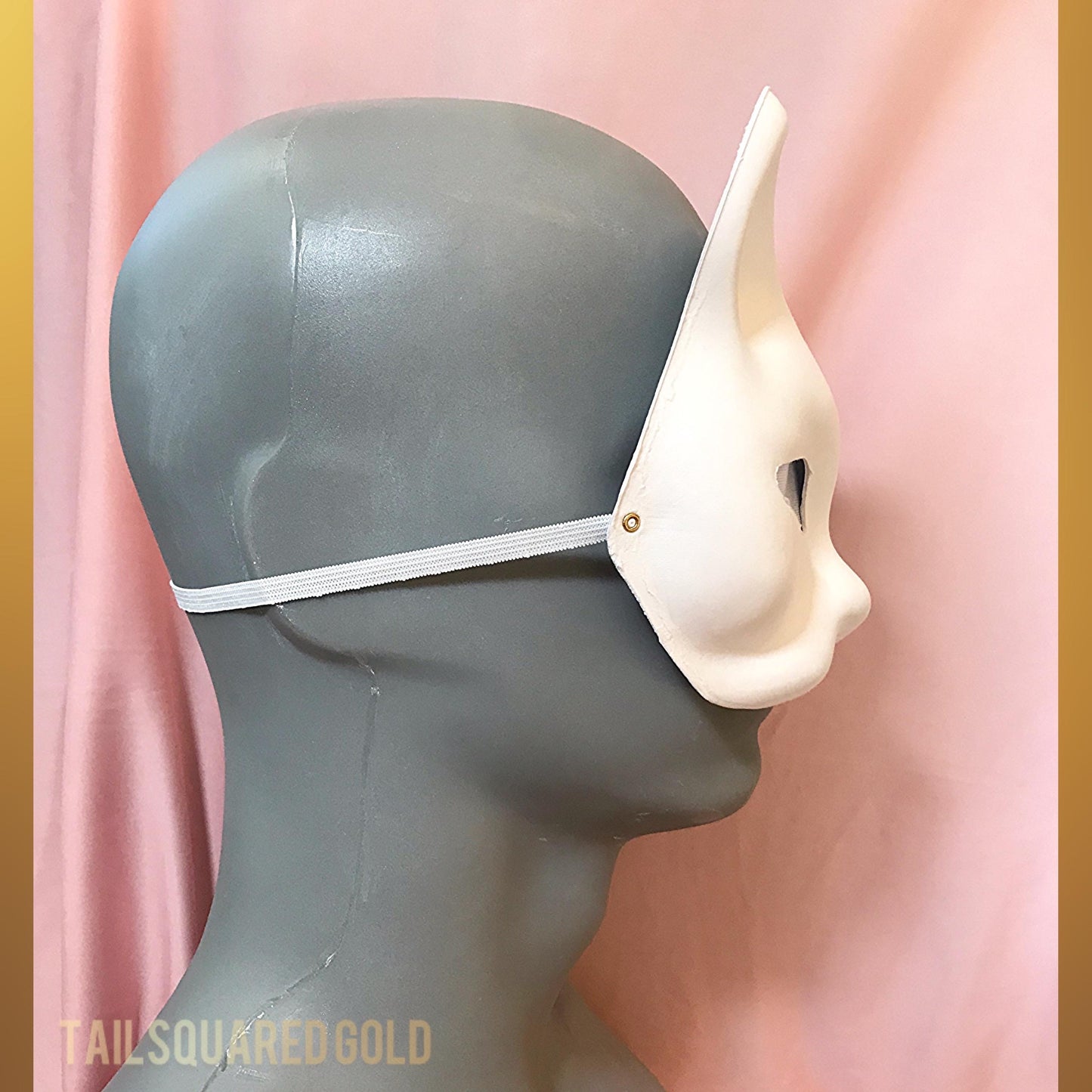 Paper Mache Cat Mask Base with Elastic Strap