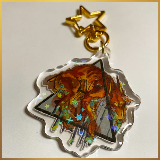 Twisted Doberman - Holographic Therian Symbol Keychain