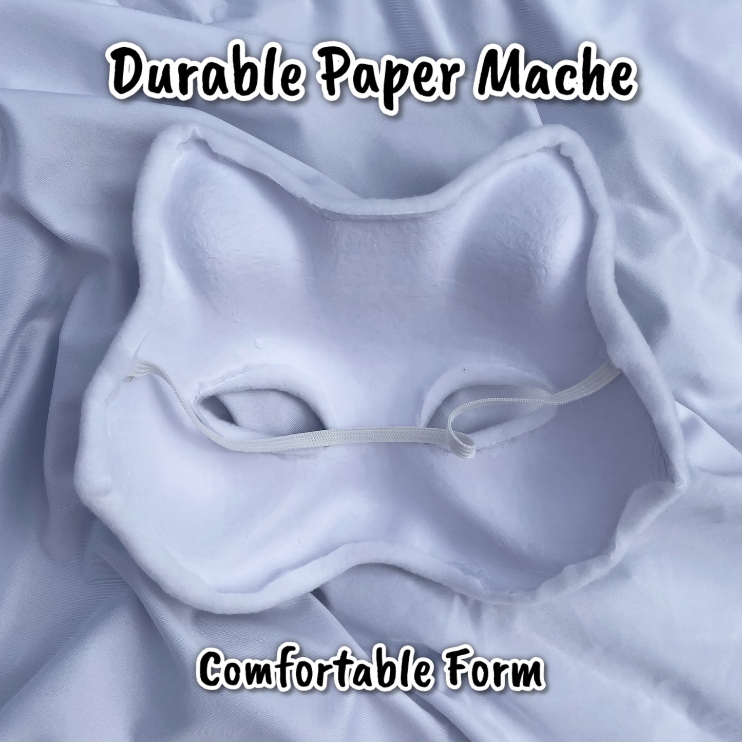 Pre-Felted Cat Mask With Elastic (Ready to Paint)