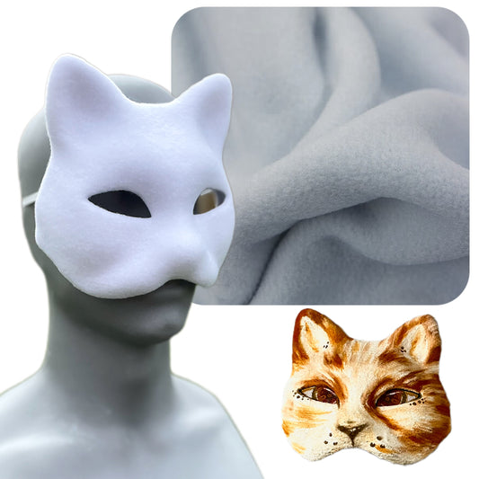 Pre-Felted Cat Mask With Elastic (Ready to Paint)